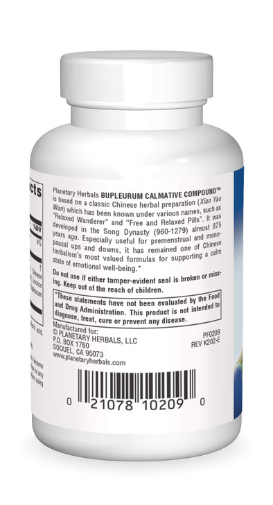 Planetary Herbals Bupleurum Calmative Compound Tablets, 60 Count