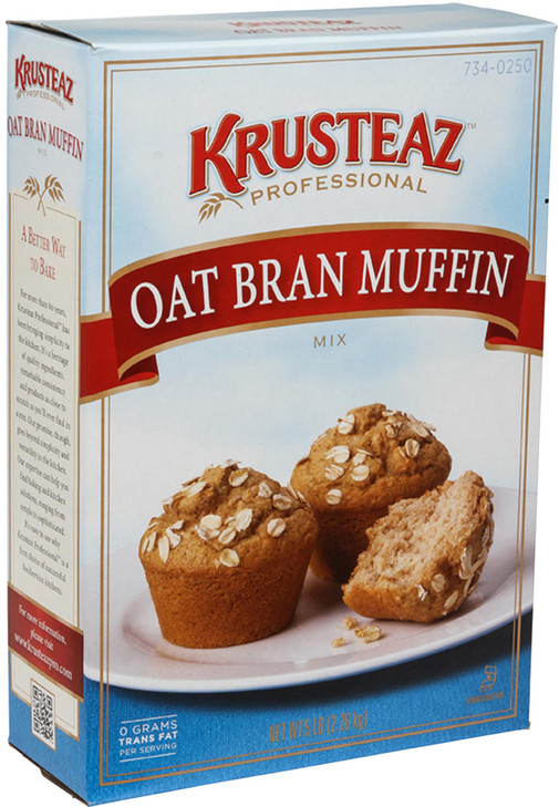 Krusteaz Oat Bran Muffin Mix 5 Lb Bulk Box Wholesome High Fiber Breakfast Baking Mix No Cholesterol And Kosher Certified Easy Homemade Baked