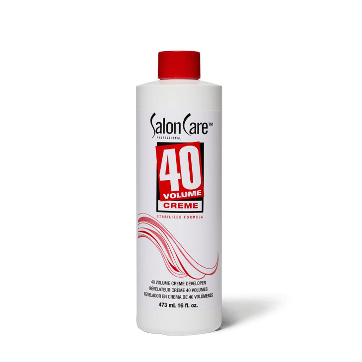 Salon Care 40 Volume Creme Developer Strong Lift Formula Easy To Handle Cream Consistency Can Be Used As A Bleach Booster 16 Oz