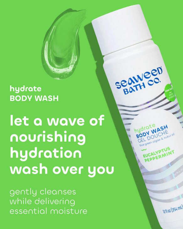 Seaweed Bath Co. Hydrate Body Wash Eucalyptus Peppermint 12 Oz