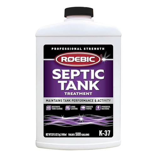 Roebic K-37-Q Septic Tank Treatment: Removes Clogs, Environmentally Friendly Bacteria Enzymes, Safe for Toilets, 32 Fl Oz - Lasts 1 Year, 32 Ounces
