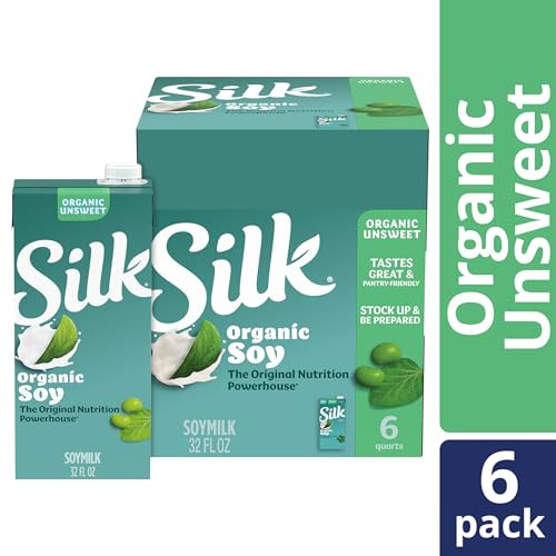 Silk Shelf Stable Organic Soy Milk Unsweetened Dairy Free Vegan Non Gmo Project Verified 32 Fl Oz Pack Of 6