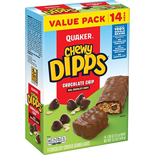 Quaker Chewy Dipps Granola Bars Chocolate Chip 1.09 Oz 14 Ct