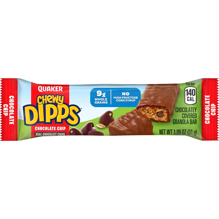 Quaker Chewy Dipps Granola Bars Chocolate Chip 1.09 Oz 14 Ct