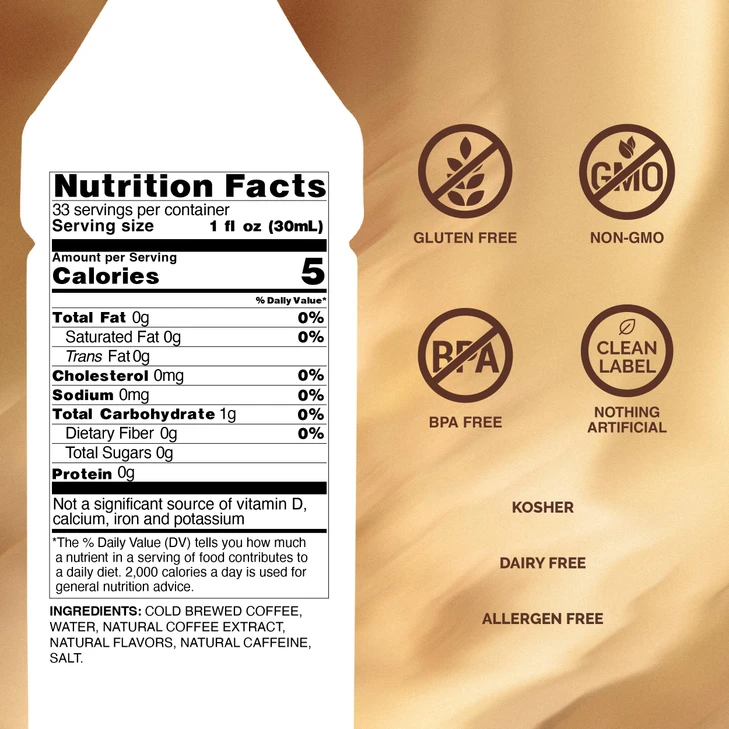 Monin Premium Unsweetened Cold Brew Coffee Concentrate Rich Espresso Flavor Clean Label With No Artificial Flavors No Artificial