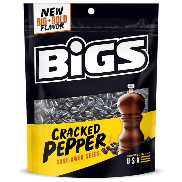Bigs Sunflower Seeds Cracked Pepper Flavor 5.35 Oz. Pack Of 12