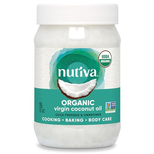 Nutiva Organic Cold Pressed Unrefined Virgin Coconut Oil From Fresh Non Gmo Sustainably Farmed Coconuts 15 Ounce
