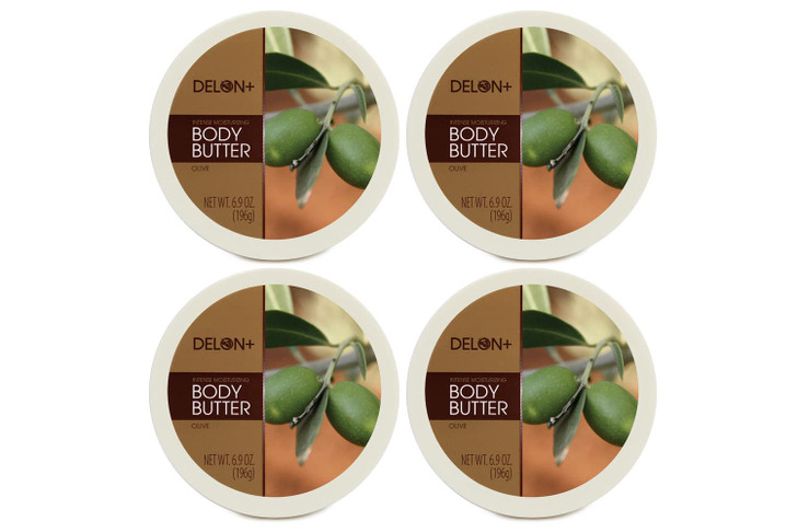 Delon Intense Moisturizing Body Butter Olive With Olive Oil And Vitamin E 6.9 Oz Pack Of 4