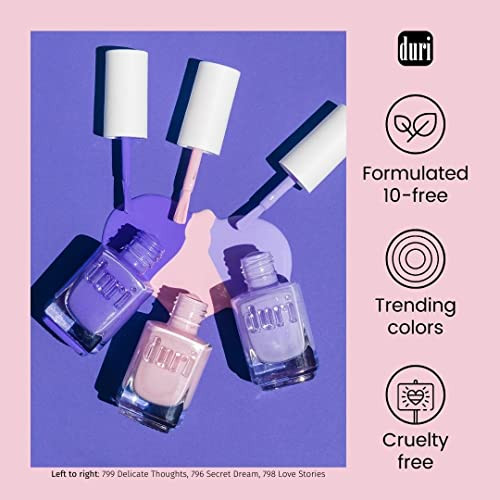 Duri Nail Polish 347 Amethyst Violet Shimmer Full Coverage Glossy Metallic Finish Quick Drying Lasting New Brus 0.45 Fl Oz Cosmetics