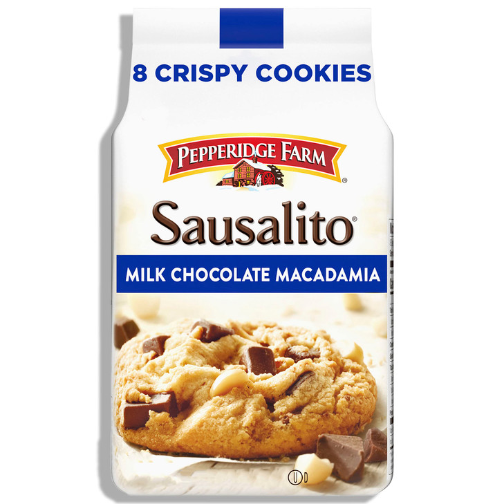 Pepperidge Farm Sausalito Crispy Milk Chocolate Macadamia Nut Cookies 7.2 Oz Bag 8 Cookies