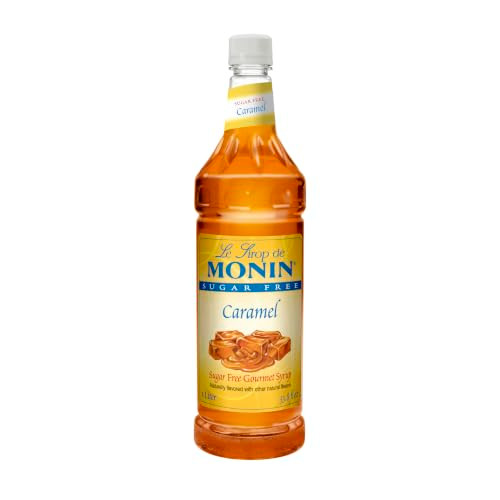Monin Sugar Free Caramel Syrup Mild And Sweet Great For Coffee And Desserts Gluten Free Non Gmo 1 Liter