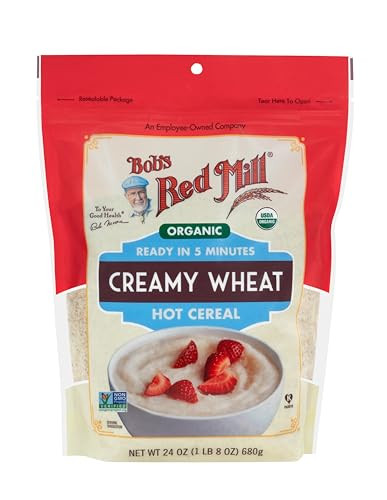 Bob S Red Mill Organic Creamy Wheat Hot Cereal 24Oz Pack Of 4 Organic Non Gmo Gluten Free Whole Grain Vegan Kosher