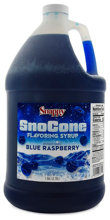 Snappy Blue Raspberry Sno Cone Syrup 1 Gallon 128 Oz Ready To Use For Snow Cone Machines And Shaved Ice