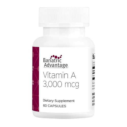 Bariatric Advantage Vitamin A 3,000 mcg - for Bariatric Surgery Patients - Easy-Digest Mini Capsules - Vitamin A Supplements - Eye Health Support* -