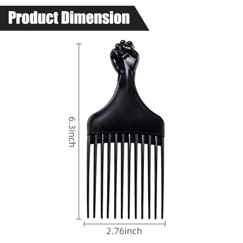 Black Soft N Style Hair Pick For Styling Women S And Men S Curly Hair Plastic Detangler For Wigs Braids And Afros
