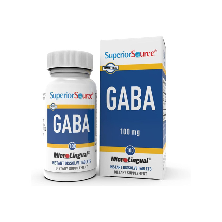 Superior Source GABA 100 mg - Brain & Nervous System Support Supplement - Gamma-Aminobutyric Acid Supplement Aids Healthy & Relaxed Sleep - Bariatric