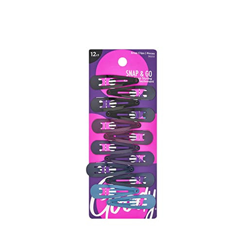 Goody Snap And Go Metal Contour Clips 12 Count Dark Neutral Colors Snap Clips Suitable For All Hair Types Pain Free Hair Accessories For