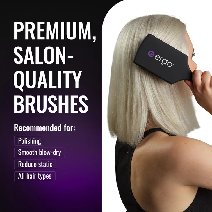 Ergo Ionic Paddle Hair Brush Large Polishing Brush For Long Lasting Shine Detangling Brush For Wet And Dry Hair Care Hair Styling Tool For