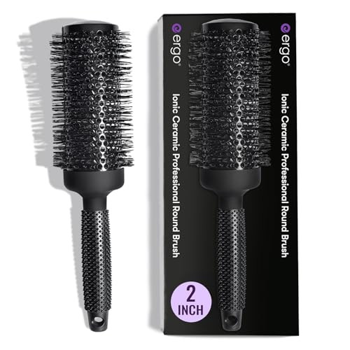 Ergo Ceramic Ionic Round Brush For Blow Out Salon Quality Hair Brushes For Women Roller Brush For Blow Drying Wet And Dry Hair Styling