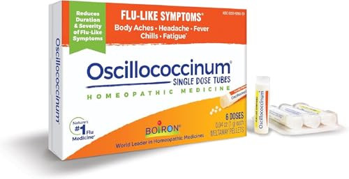 Boiron Oscillococcinum for Relief from Flu-Like Symptoms of Body Aches, Headache, Fever, Chills, and Fatigue - 6 Doses