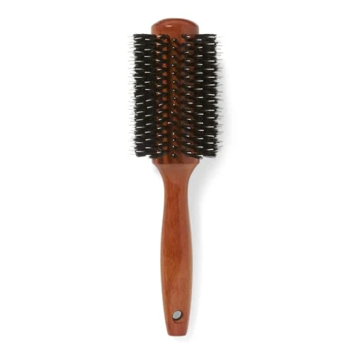 Ion Golden Wood Boar Bristle Round Brush Large Salon Blowout Shine And Volume