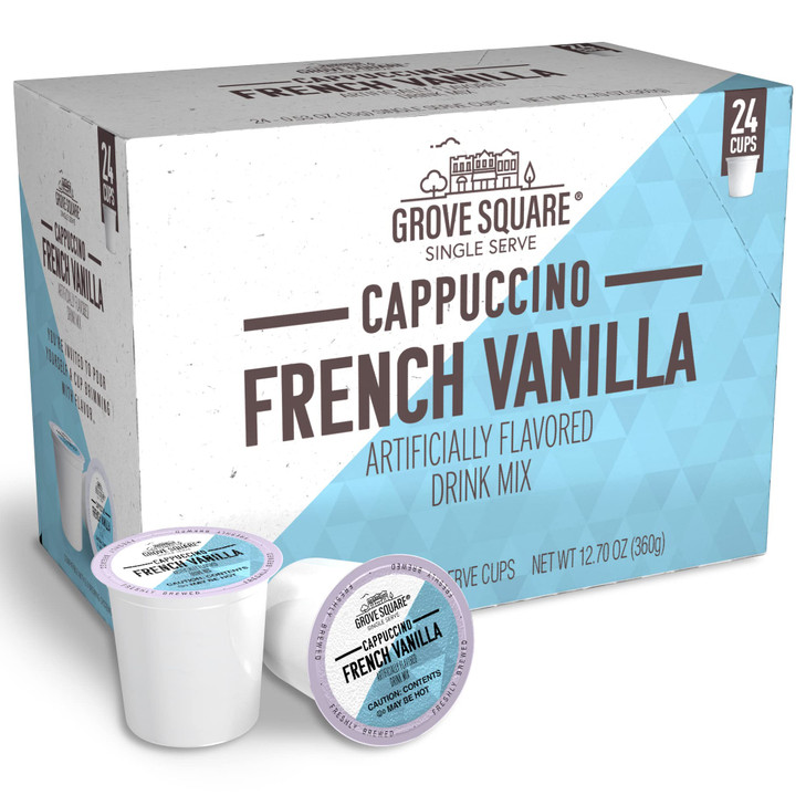 Grove Square Cappuccino Pods French Vanilla Single Serve 24 Count Pack Of 1