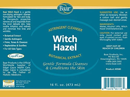 Baar Witch Hazel 16 Fl Oz