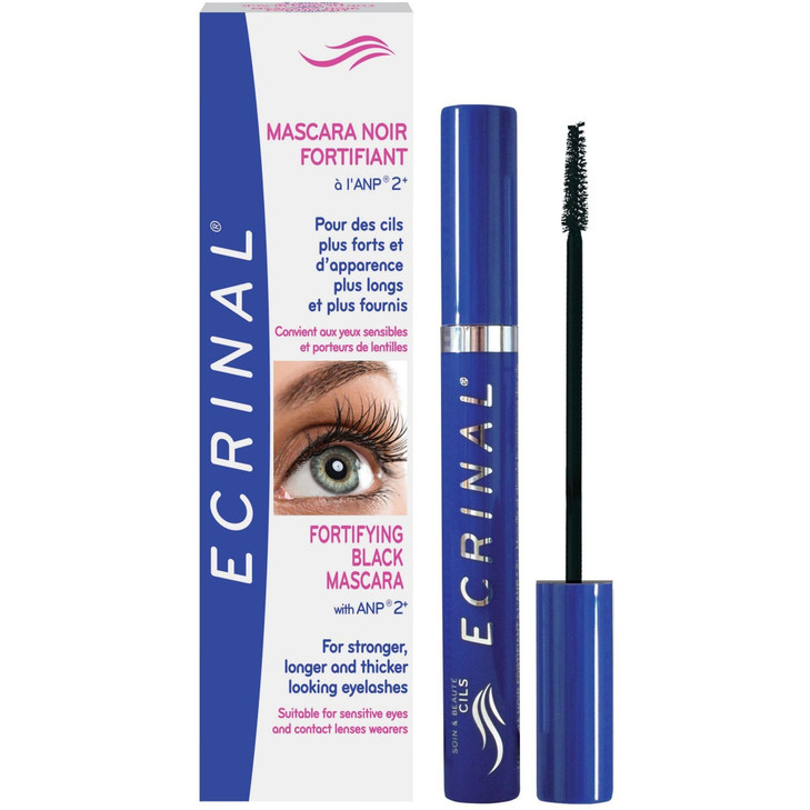 Ecrinal Fortifying Black Mascara With Anp 2 Plus Longer Thicker Volumizing Mascara Volume And Length Gentle For Sensitive Eyes And Contact