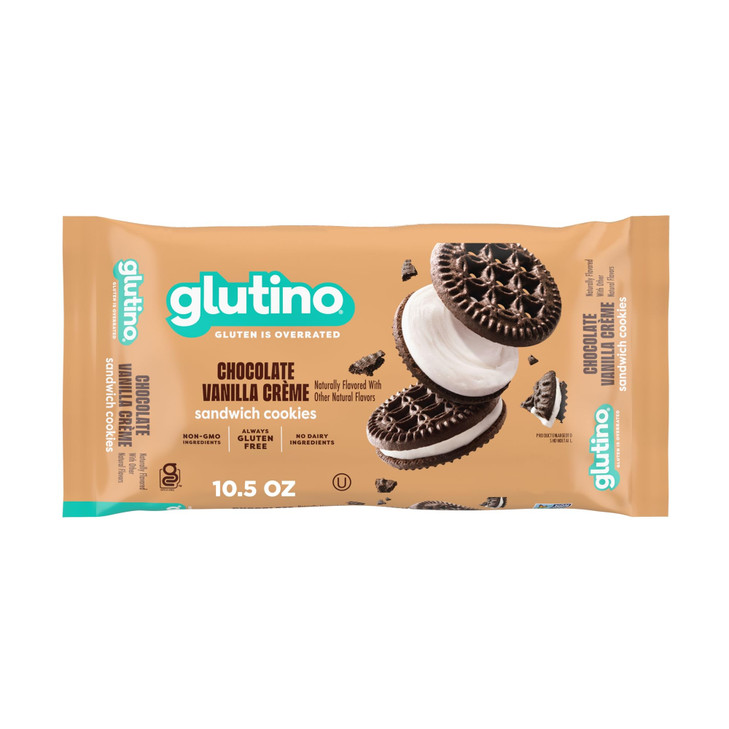 Glutino Gluten Free Chocolate Vanilla Crème Sandwich Cookies 10.5 Oz