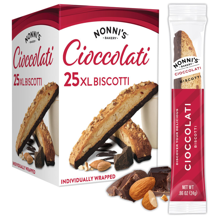 Nonni S Xl Dark Chocolate Almond Biscotti Cookies 25Ct 33.25Oz