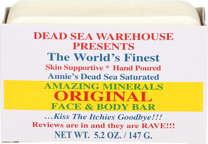 Dead Sea Warehouse Dead Sea Salt Soap Bar Original Face And Body Bar Hydrating Mineral Soap For All Skin Types Fragrance Free 5.2 Oz