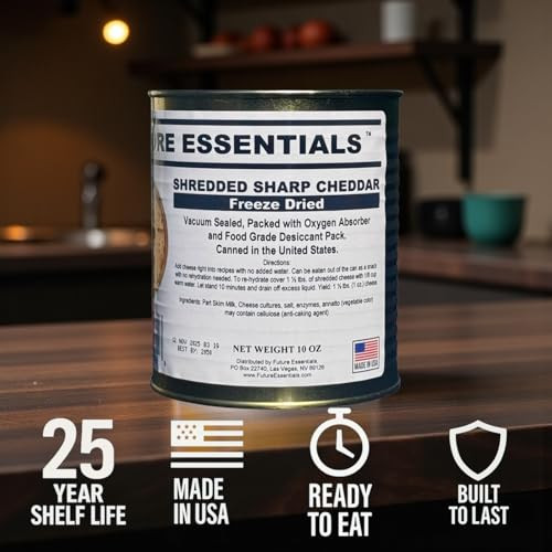 Future Essentials Freeze Dried Sharp Cheddar Cheese 2.5 Can 1 Pack