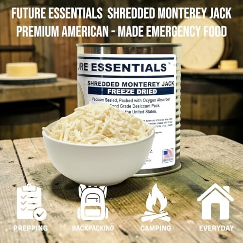 Future Essentials Freeze Dried Shredded Monterey Jack Cheese 2.5 Can