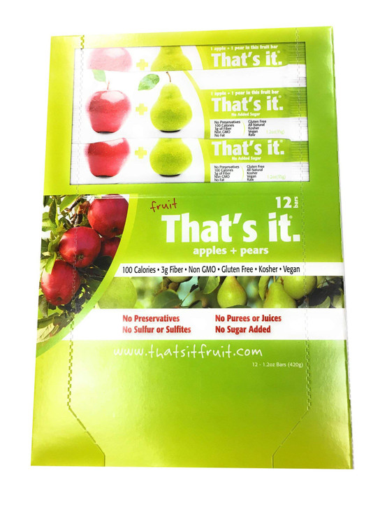 That S It. Gluten Free Apple Plus Pear Fruit Bars 14.4 Ounce 12 Bars No Preservatives No Added Sugar Paleo Good For Children Best High Fiber