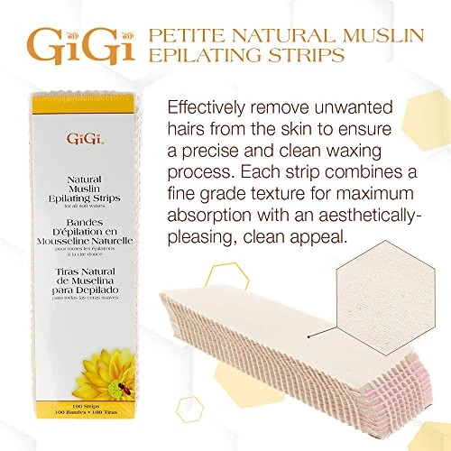 Gigi Natural Muslin Epilating Strips Large 3 X 9 100 Strips