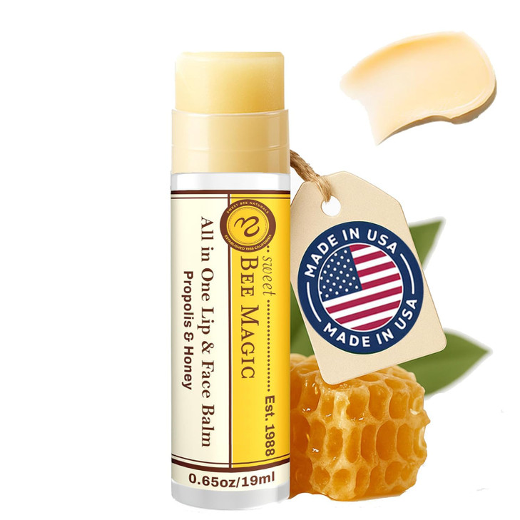 Sweet Bee Naturals Beeswax Lip Balm For Dry Lips Honey And Propolis 0.65 Oz