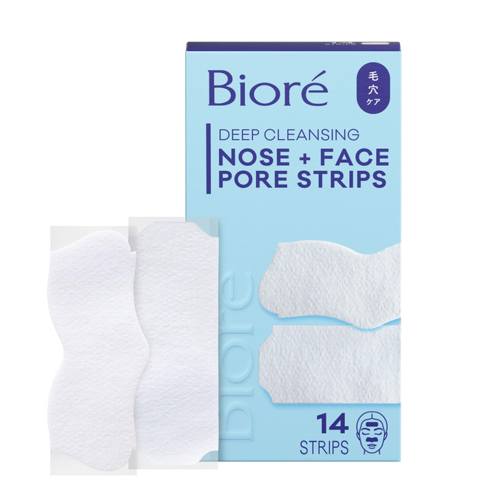 Biore Blackhead Remover Pore Strips Deep Cleansing Nose And Face 14 Ct