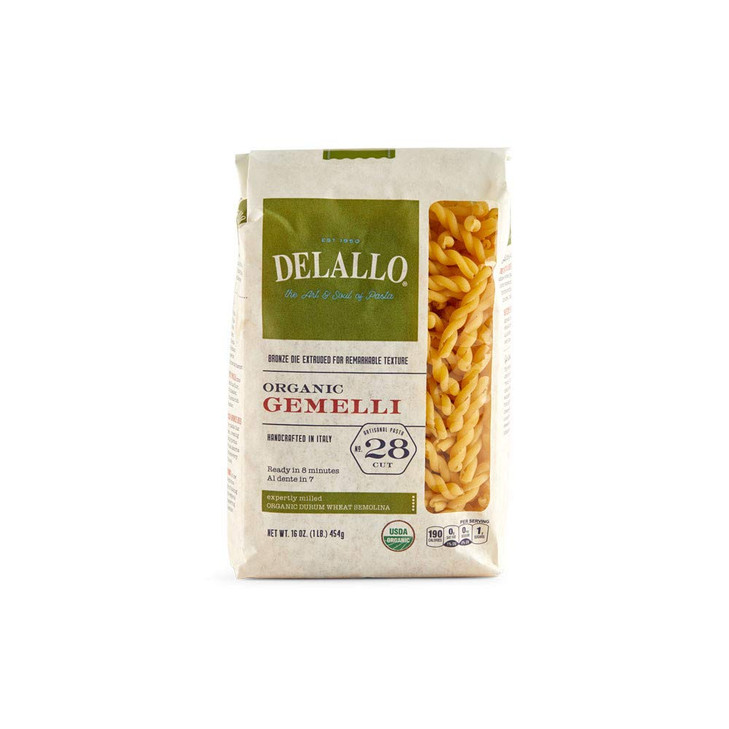 Delallo Organic Gemelli Pasta Case Of 1 1 Lb