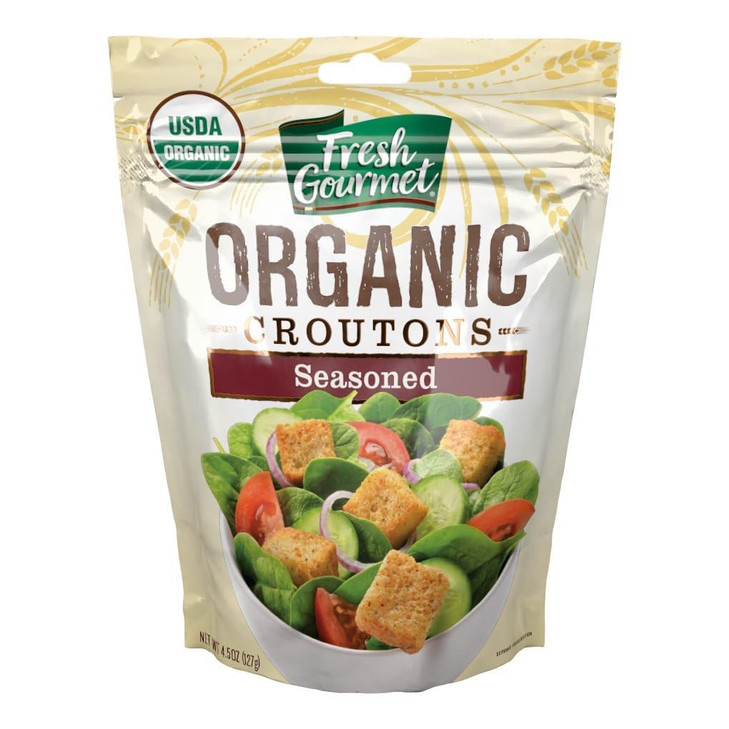 Fresh Gourmet Specialty Croutons Organic Seasoned 4.5 Oz Bag Pack Of 9