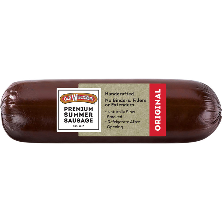 Old Wisconsin Premium Summer Sausage 100 Percent Natural Meat Charcuterie Ready To Eat High Protein Low Carb Keto Gluten Free Original