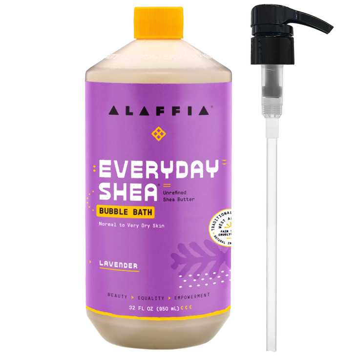 Alaffia Everyday Shea Bubble Bath Lavender Pump 32 Oz