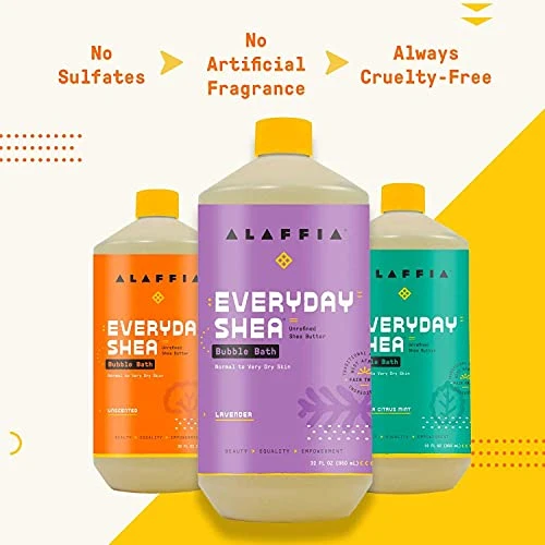 Alaffia Everyday Shea Bubble Bath Lavender Pump 32 Oz