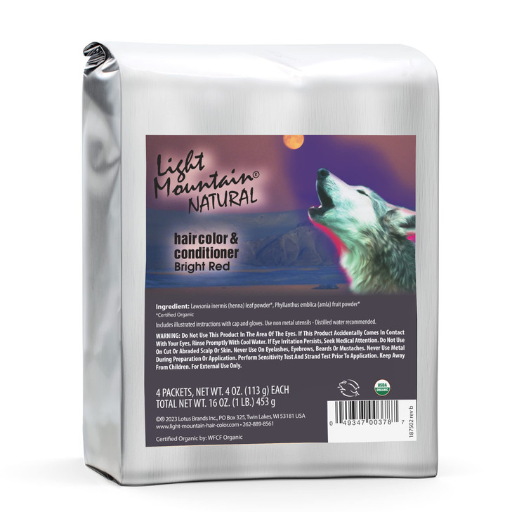 Light Mountain Henna Hair Color And Conditioner Bright Red 1 Pound Organic Henna Leaf Powder Chemical Free Semi Permanent Dye For Men And