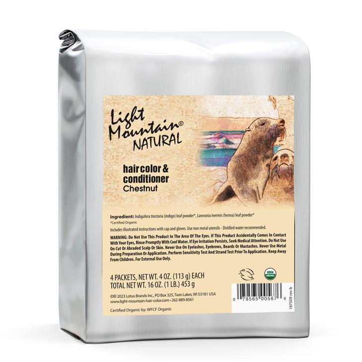 Light Mountain Henna Hair Color And Conditioner Chestnut Organic Henna Leaf Powder Chemical Free Semi Permanent Hair Dye For Men And Women