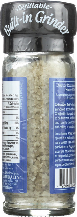 Celtic Sea Salt Light Grey Grinder 3 Oz White