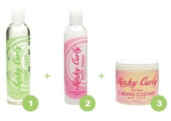 Kinky Curly Combo Come Clean 8Oz And Knot Today And Curling Custard 8Oz