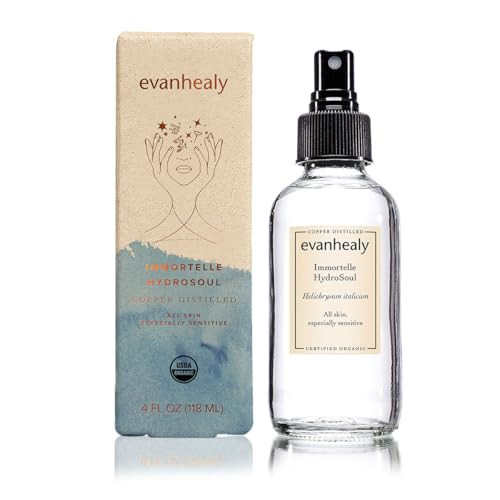 Evanhealy Immortelle Hydrosoul Copper Distilled Hydrosol Organic Facial Tonic Face Toner For Dark Circles And Morning Eye Puffiness Spicy