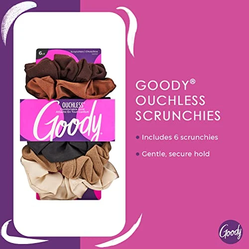 Goody Ouchless Scrunchies For Women 6 Ct Starry Night Damage Free And Secure Hold Ties All Hair Types Gentle Hair Accessories For Long
