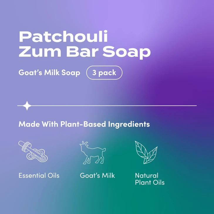 Zum Bar Goat S Milk Soap Patchouli 3 Oz 3 Pack