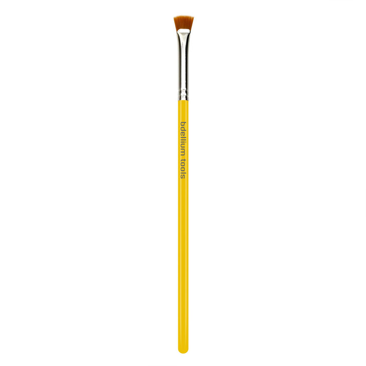 Bdellium Tools Professional Makeup Brush Studio Series 731 Mascara Fan With Soft Synthetic Fibers For Applying Mascara Yellow 1Pc